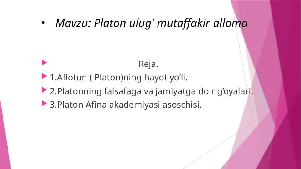 Platon ulug' mutaffakir alloma
