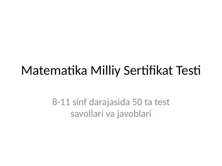 matematika milliy sertifikat test