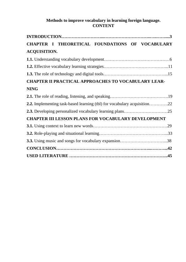 Methods to improve vocabulary in learning foreign language.