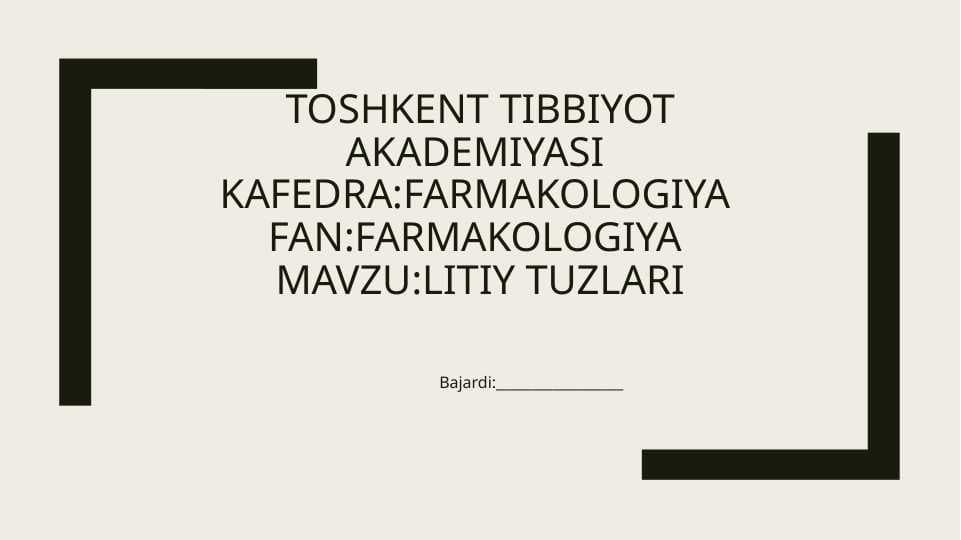 Litiy tuzlari