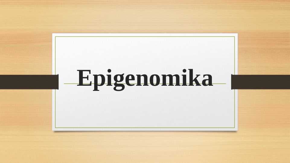 Epigenomika