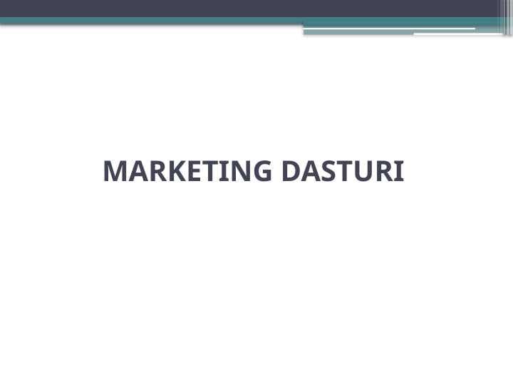 MARKETING DASTURI