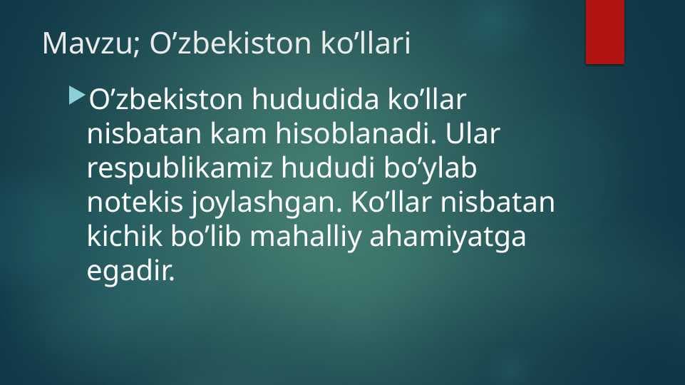 O‘zbekiston ko‘llari