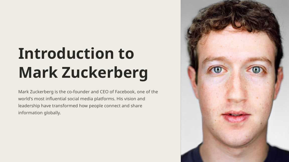 Introduction to Mark Zuckerberg