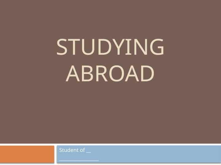Studying Abroad