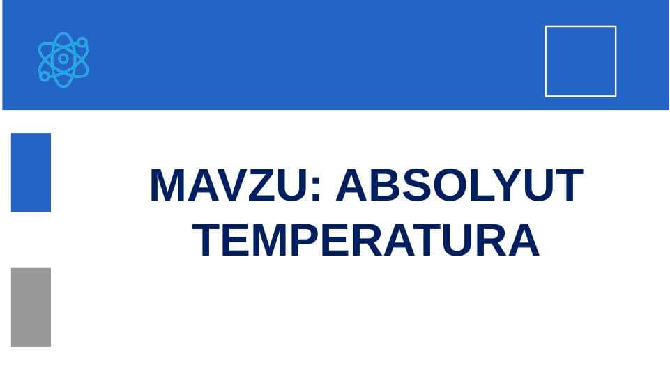ABSOLYUT TEMPERATURA