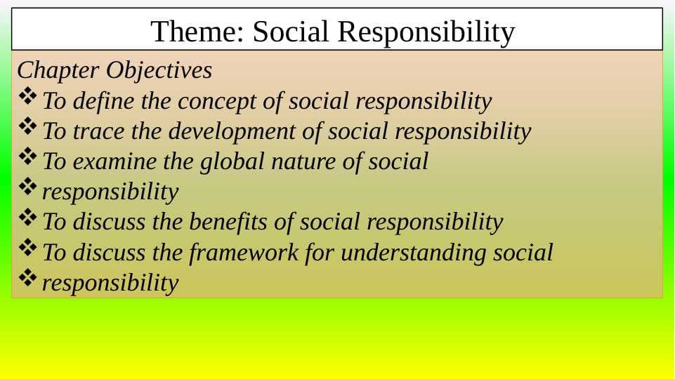 Social Responsibility