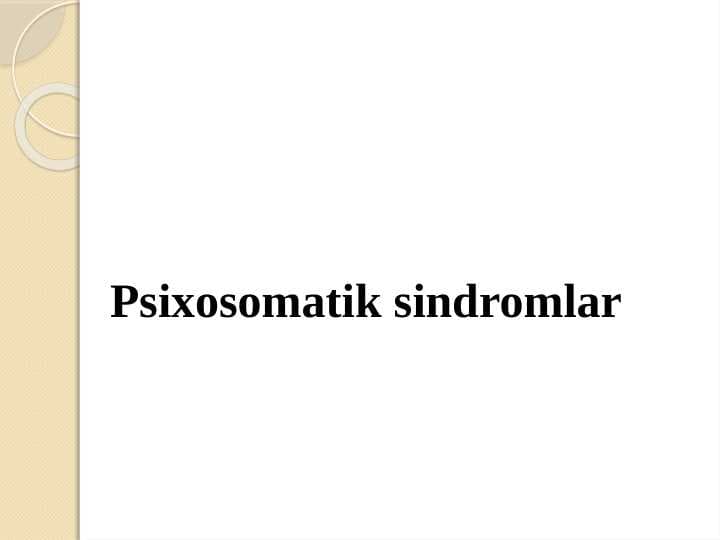 Psixosomatik sindromlar