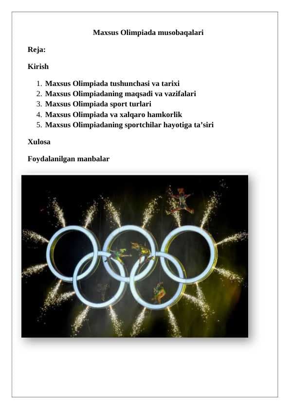 Maxsus Olimpiada musobaqalari