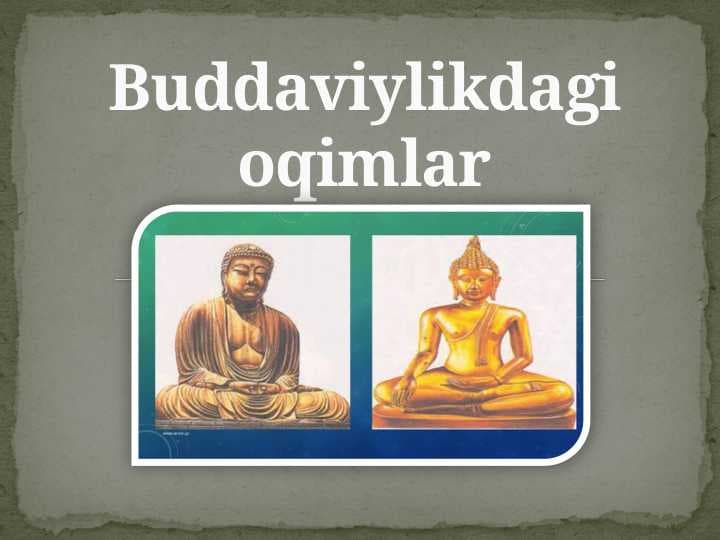Buddaviylik yo’nalishlari