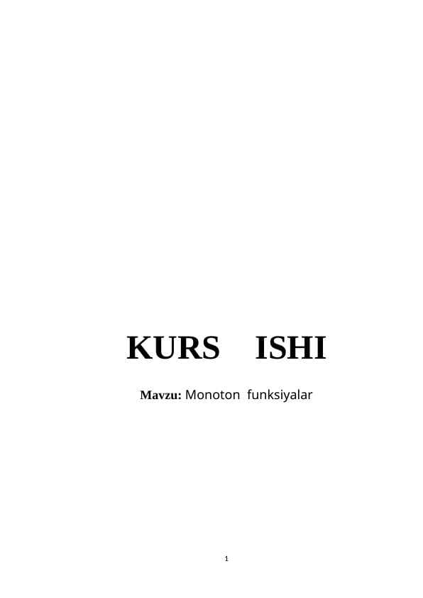Monoton  funksiyalar