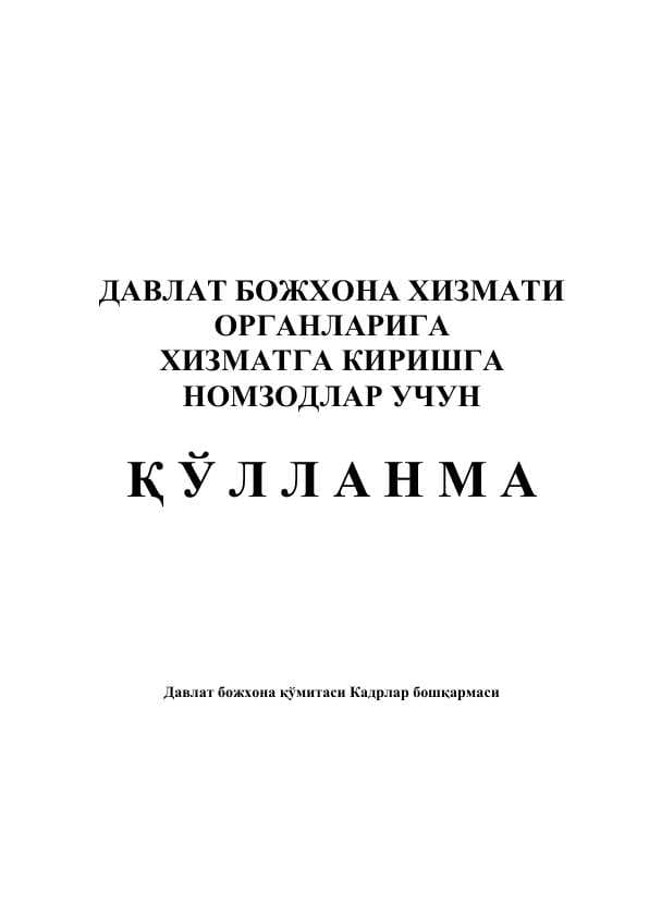 Bojxonaga ishga kirish uchun qoʻllanma