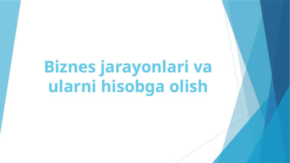 Biznes jarayonlari va ularni hisobga olish mavzusida slayd