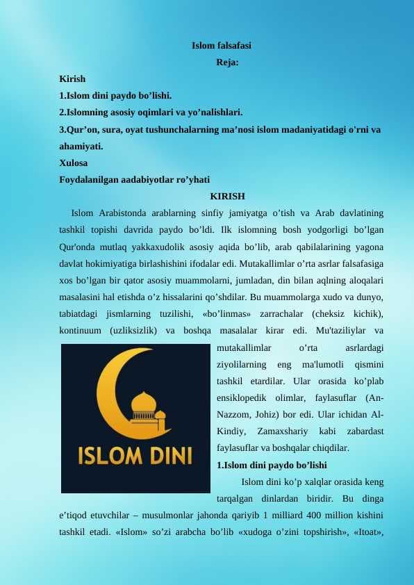 Islom falsafasi