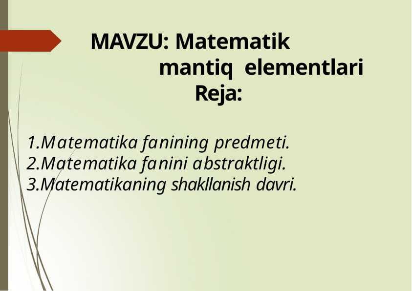 Matematik mantiq  elementlari