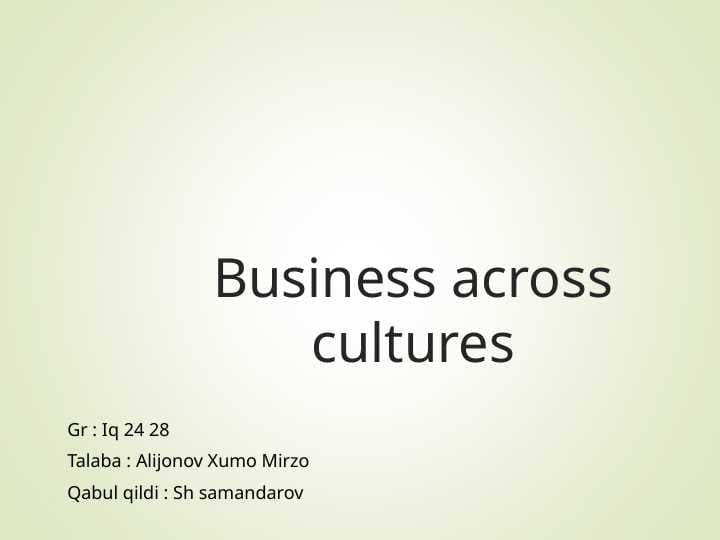 Business across cultures