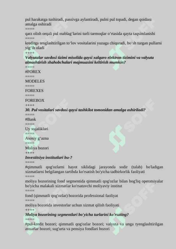 Moliya fani test
