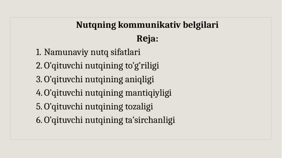 Nutqning kommunikativ belgilari