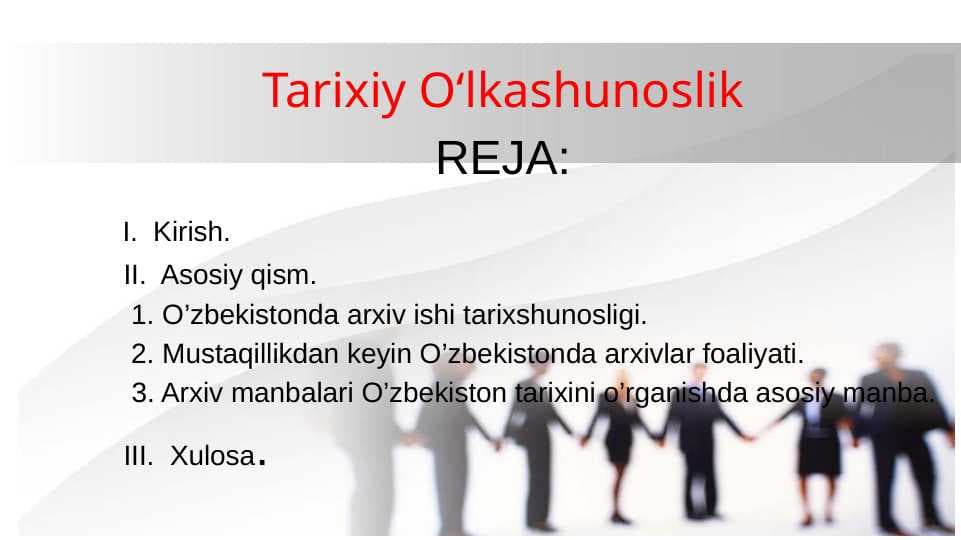 Tarixiy Oʻlkashunoslik