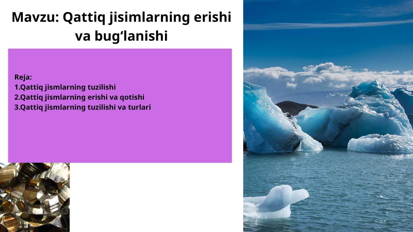 Qattiq jismlarning erishi va bug‘lanishi