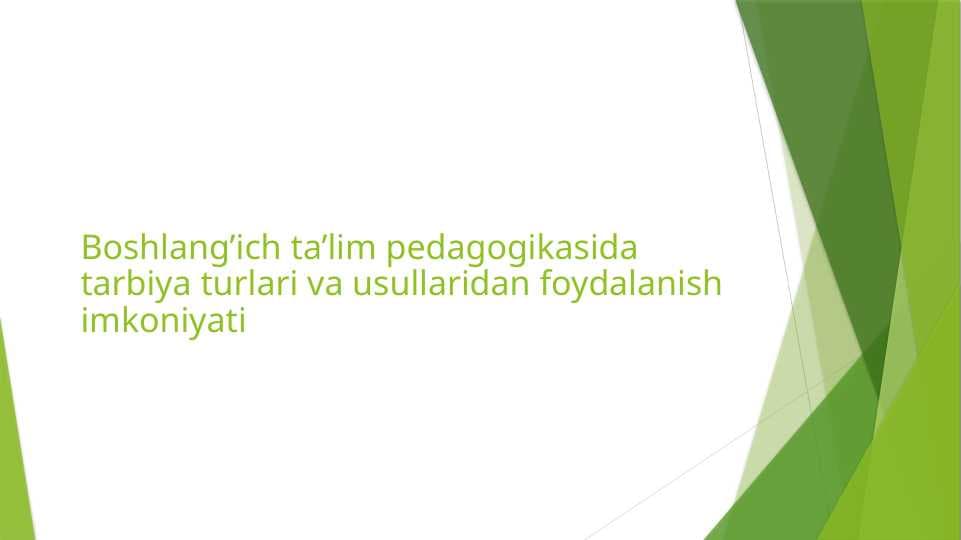 Boshlang’ich ta’lim pedagogikasida
