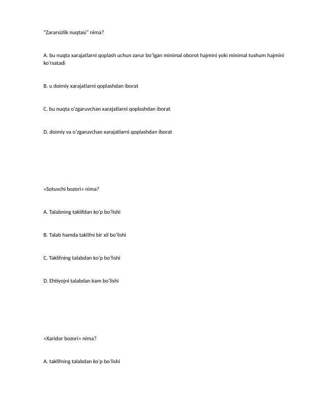 Marketing test