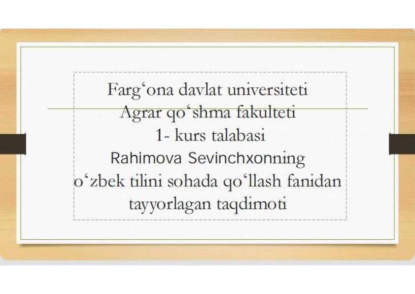Ozbek tili 3 mustaqil ish