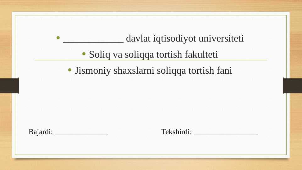 Maxsus soliq rejimi