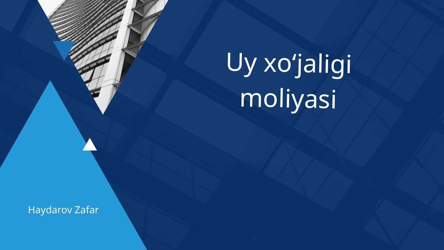 Uy xо‘jaligi moliyasi