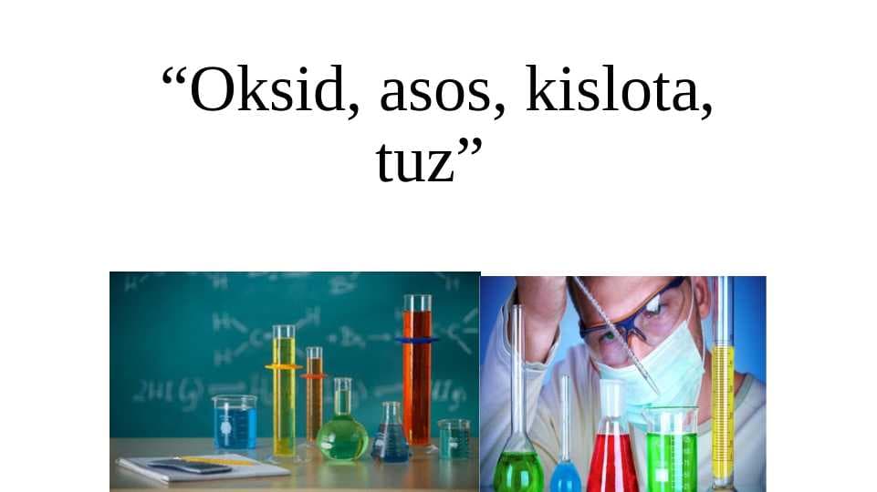 Oksid, asos, kislota, tuz