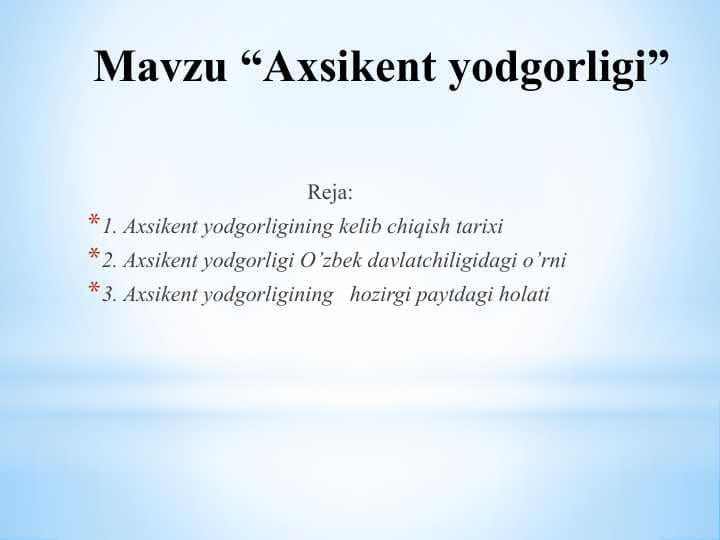 Axsikent yodgorligi