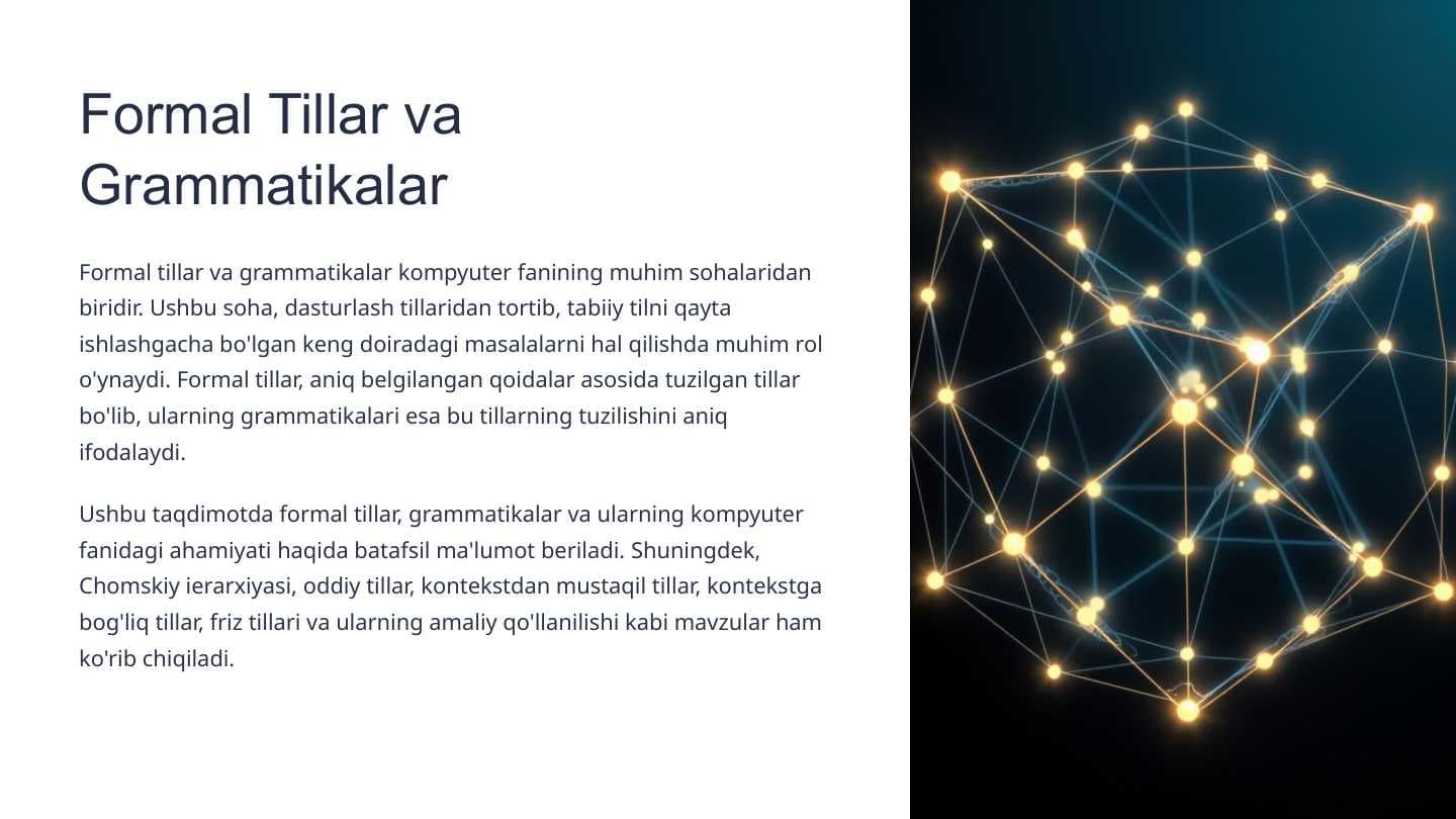 Formal tillar va grammatikalar