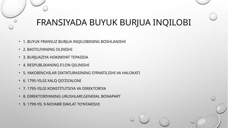 FRANSIYADA BUYUK BURJUA INQILOBI