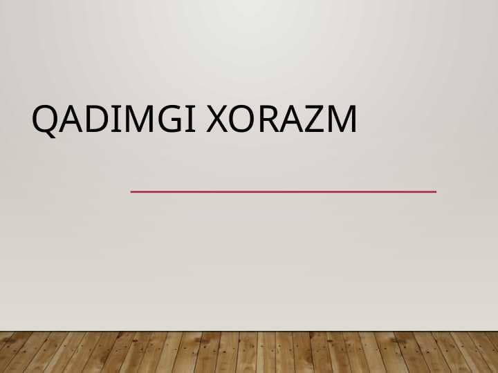 Qadimgi Xorazm