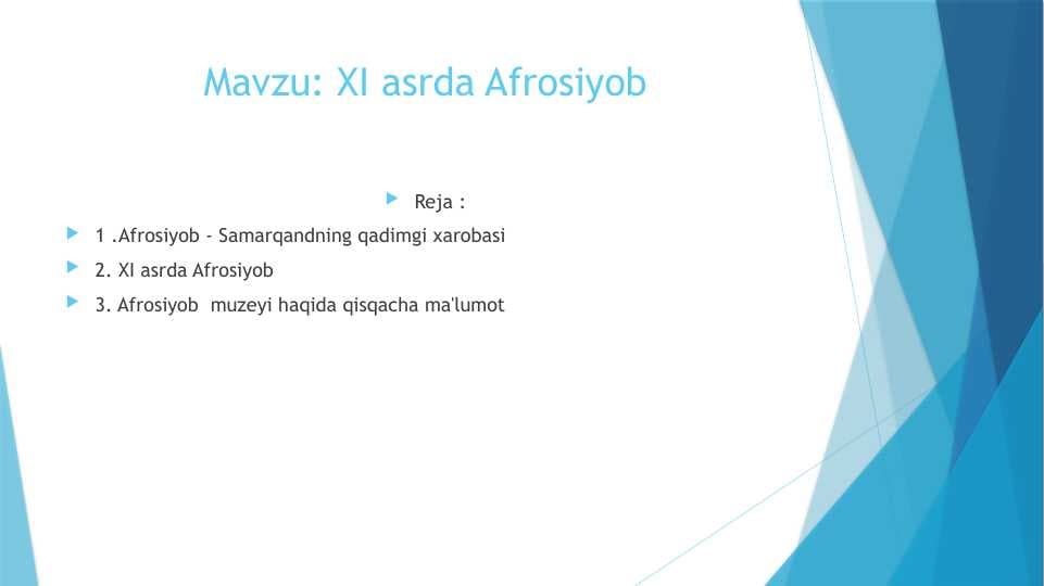 XI asrda Afrosiyob