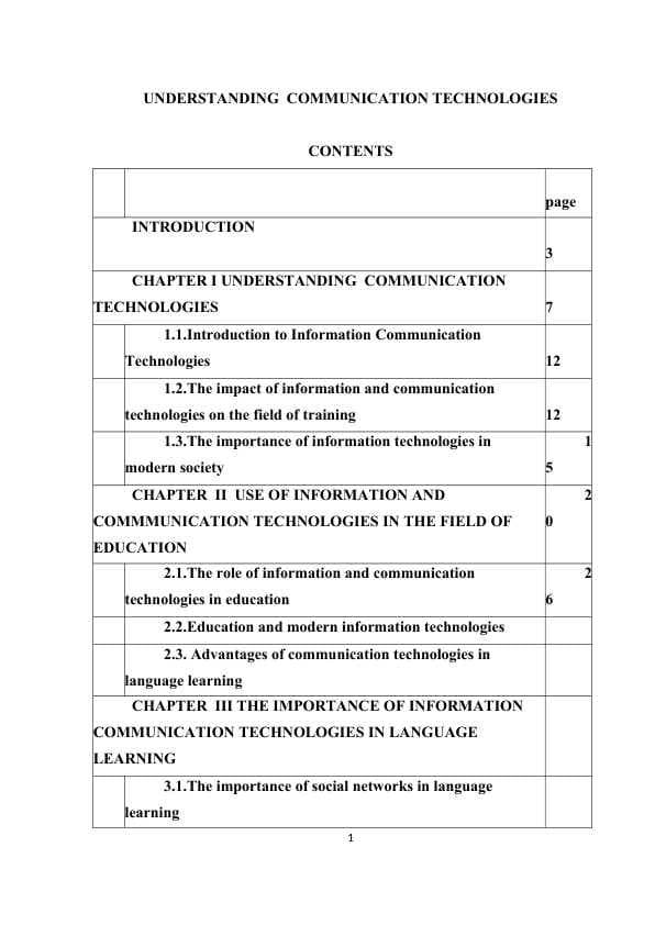 UNDERSTANDING  COMMUNICATION TECHNOLOGIES