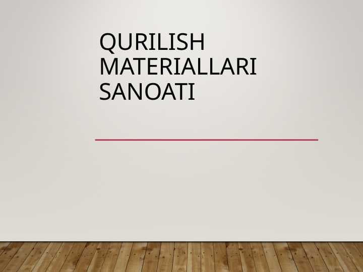 Qurilish materiallari sanoati