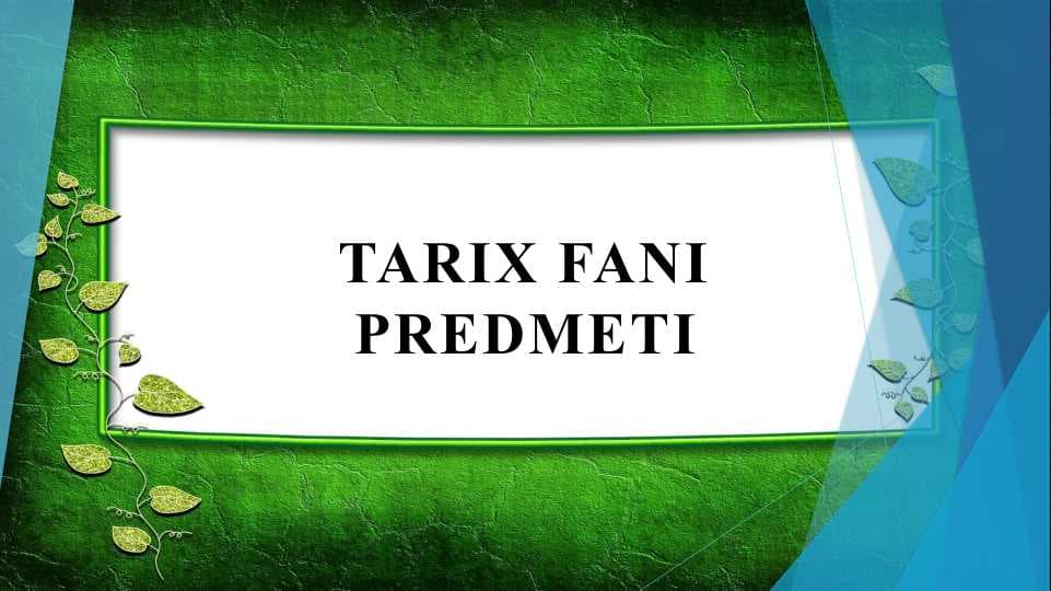 Tarix fani predmeti
