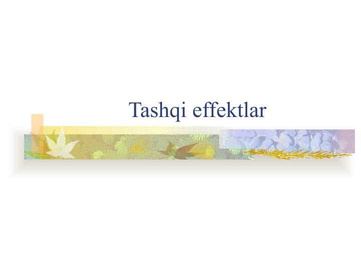 Tashqi effektlar