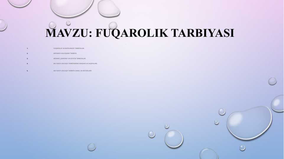 fuqarolik tarbiyasi