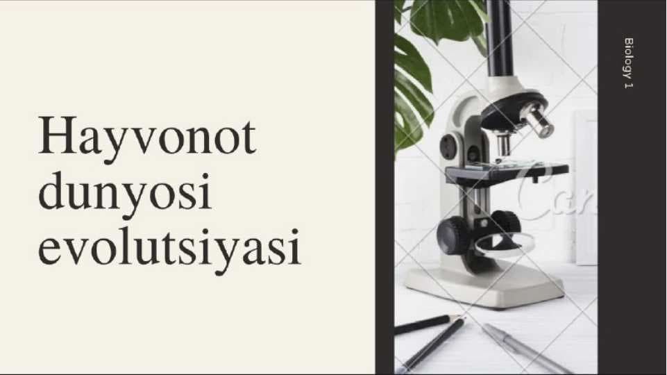 hayvonoy dunyosi evolyutsiyasi