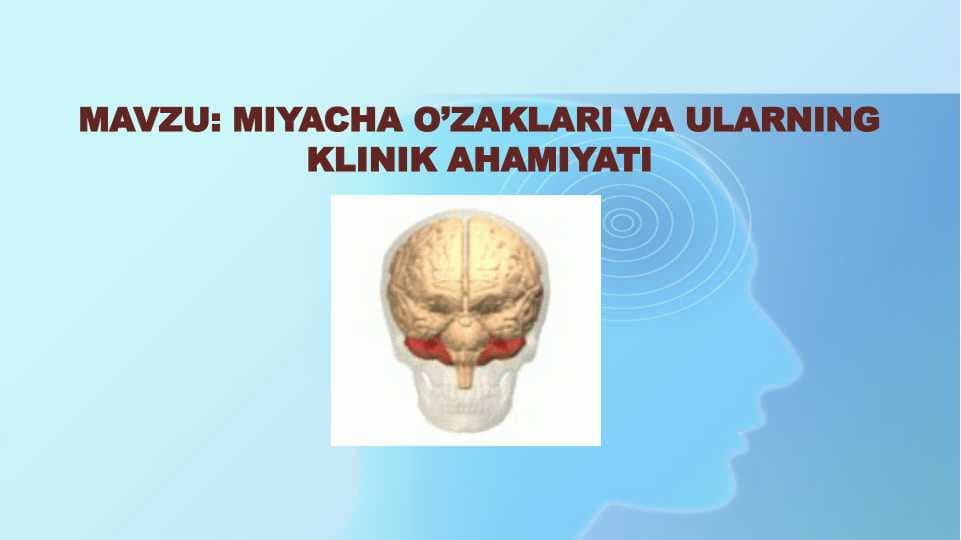 MIYACHA O’ZAKLARI VA ULARNING KLINIK AHAMIYATI