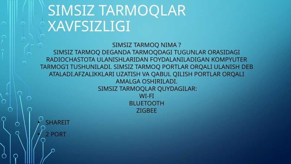 Simsiz tarmoqlar xavfsizligi