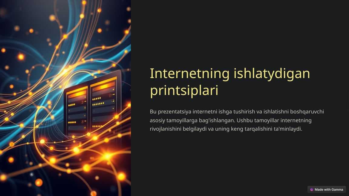 internetning ishlaydigan printsiplari
