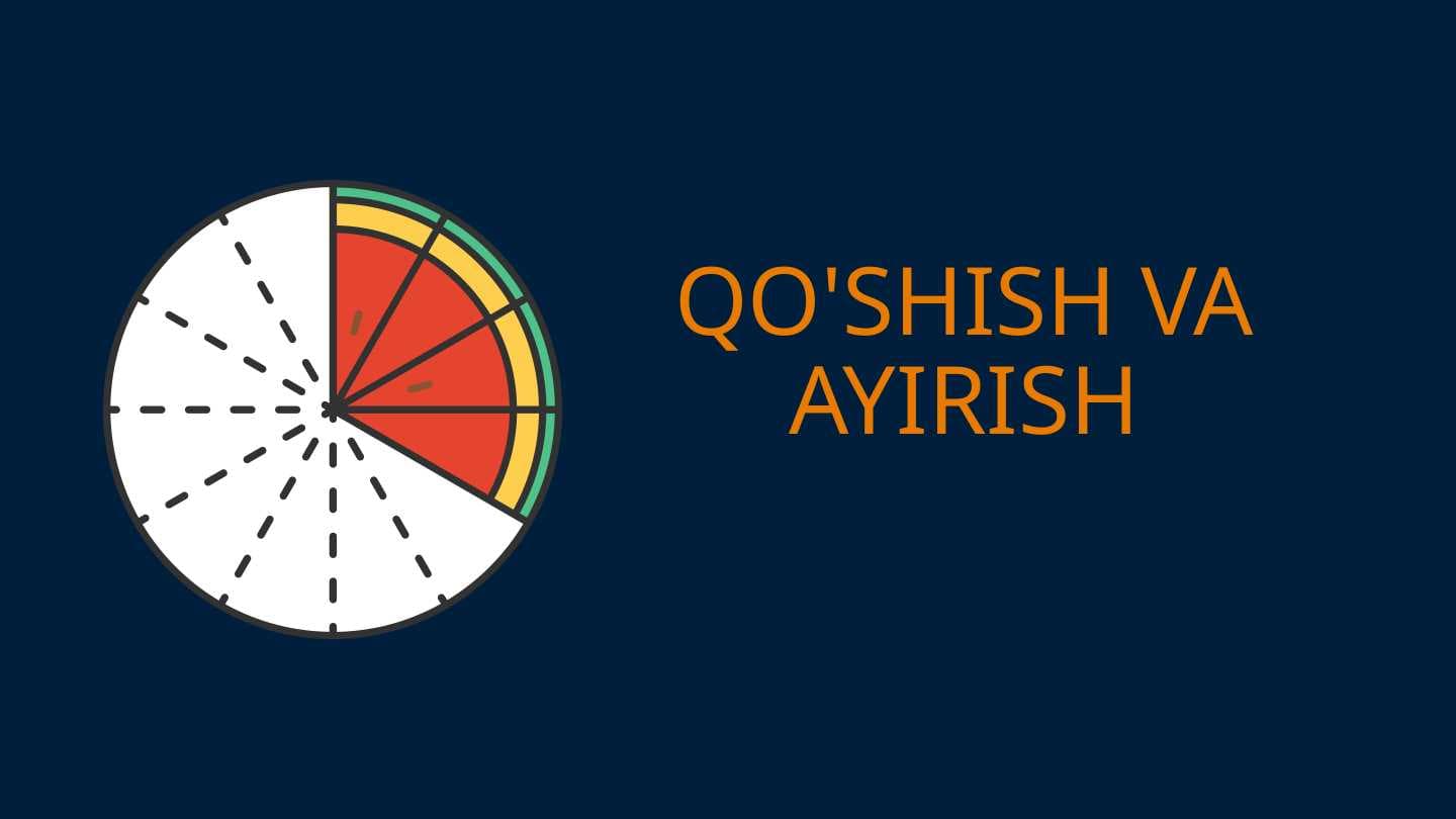QO'SHISH VA AYIRISH