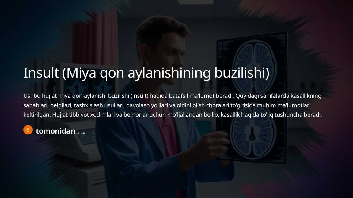 Insult (Miya qon aylanishining buzilishi)