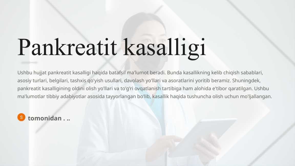Pankreatit kasalligi