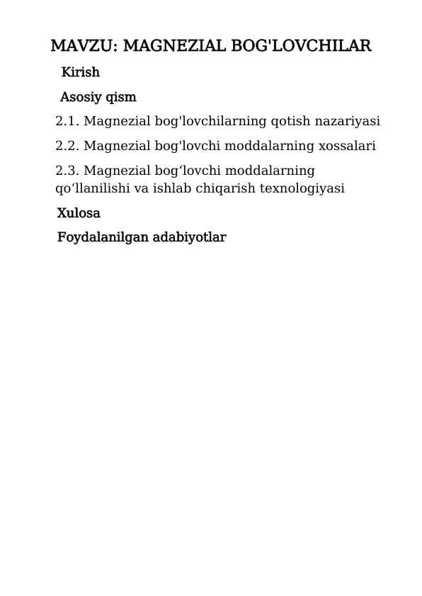Magnezial bog'lovchilar