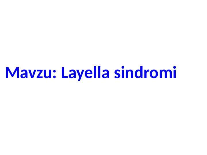 Layella sindromi