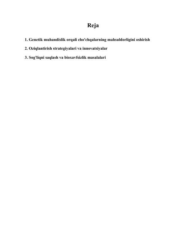 CHOʻCHQALARNING MAHSULDORLIGINI OSHIRISH